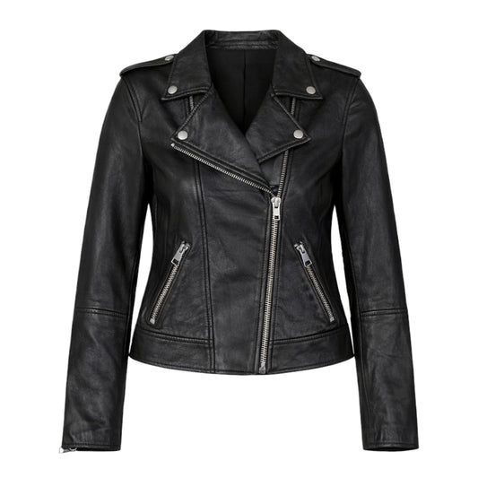 Basic Leather with Slanted Zippers
