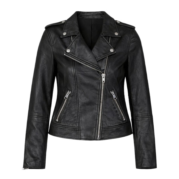 Basic Leather with Slanted Zippers