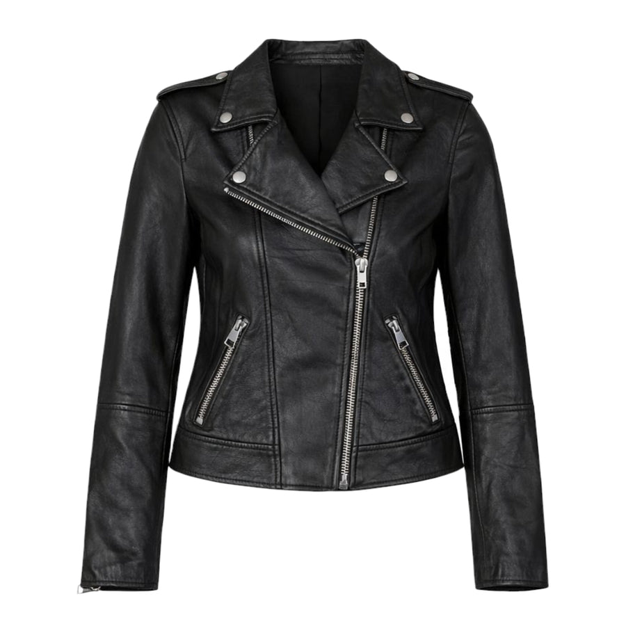 Basic Leather with Slanted Zippers