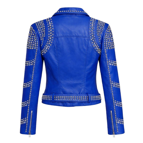 Studded Biker Leather with Collar Design