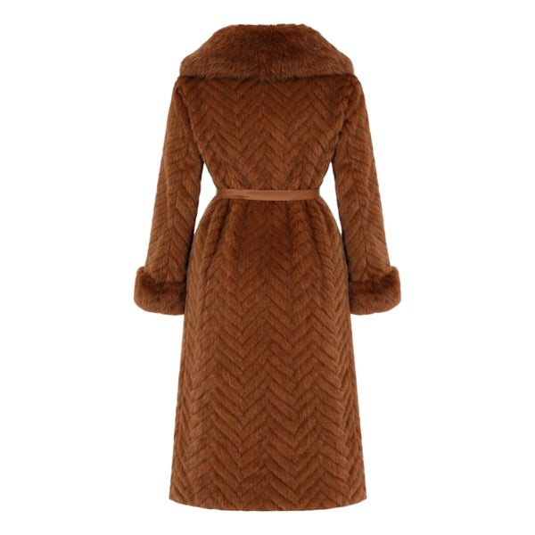 Mink Tails Trench Coat with Natural Fox Collar