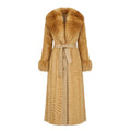 Mink Tails Trench Coat with Natural Fox Collar