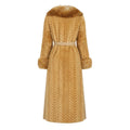 Mink Tails Trench Coat with Natural Fox Collar