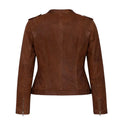 Cognac Racer Leather with Chest Zippers