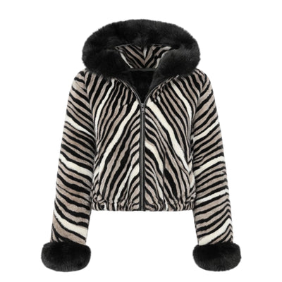 Simon Black and White Mink/Fox Combo