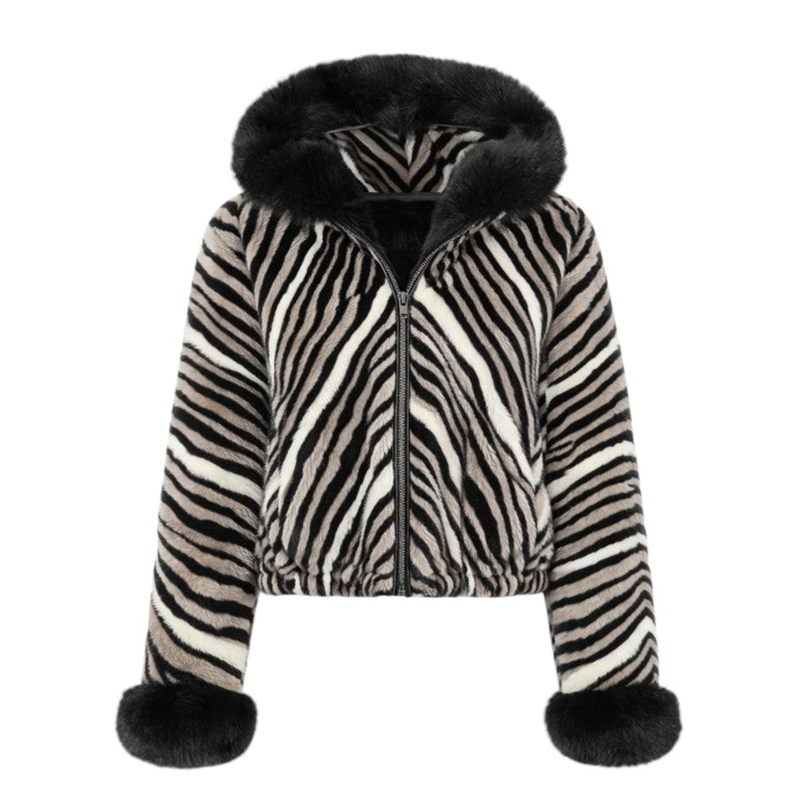 Simon Black and White Mink/Fox Combo
