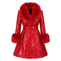 Shiny Leather Trench With Fox