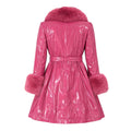 Shiny Leather Trench With Fox
