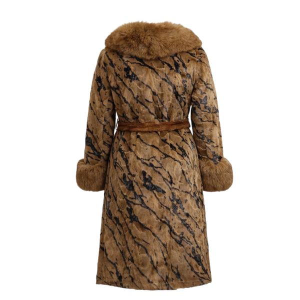 Mink Three Quarter Coat with Fox Trim