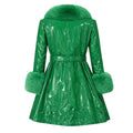 Shiny Leather Trench With Fox