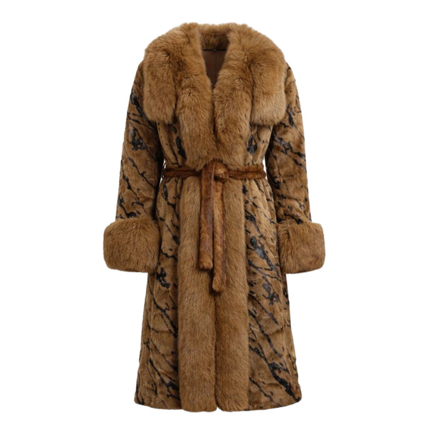 Mink Three Quarter Coat with Fox Trim