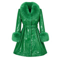 Shiny Leather Trench With Fox