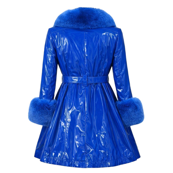 Shiny Leather Trench With Fox