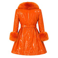 Shiny Leather Trench With Fox