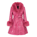 Shiny Leather Trench With Fox
