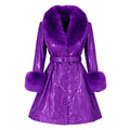 Shiny Leather Trench With Fox