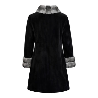 Mink Trench Coat with Chinchilla Collar