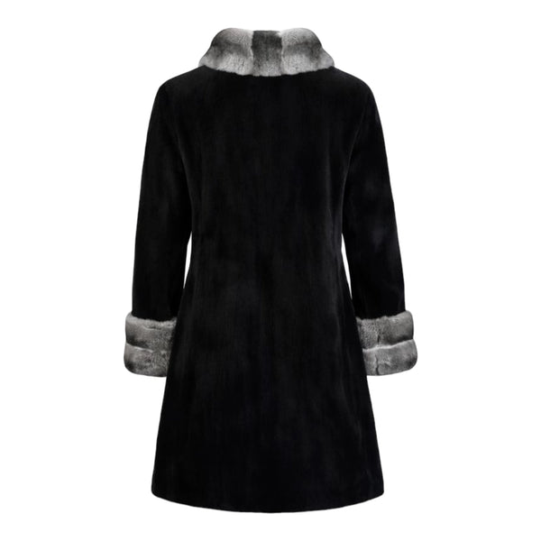 Mink Trench Coat with Chinchilla Collar