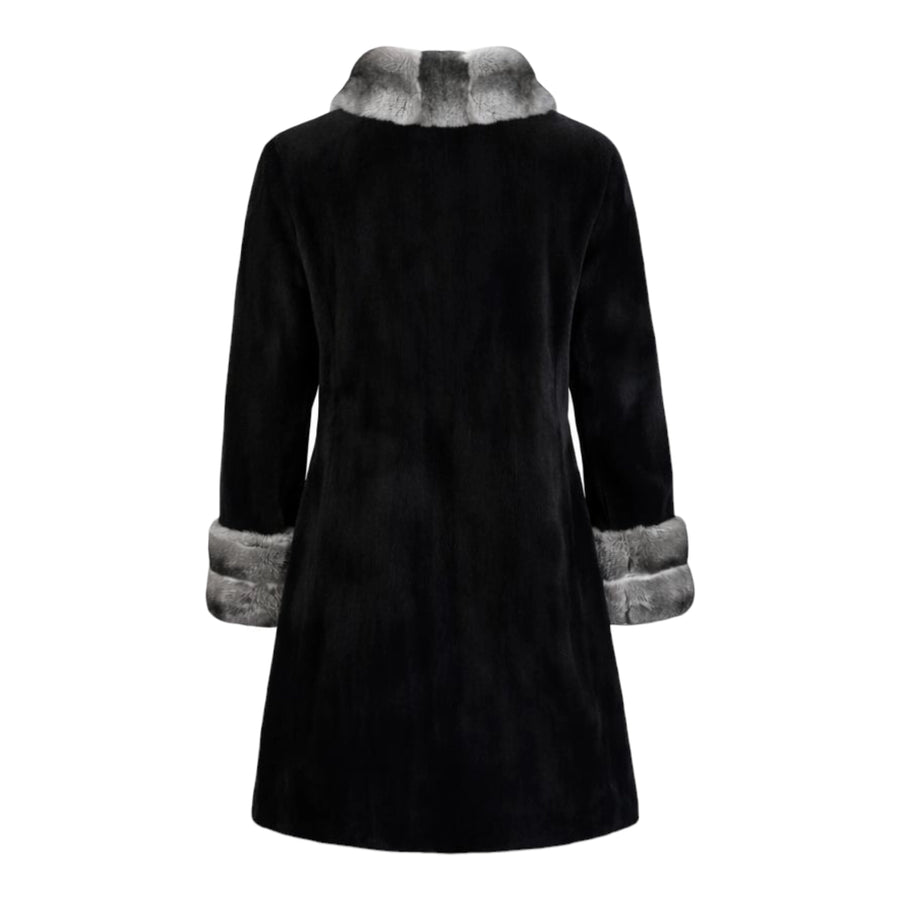 Mink Trench Coat with Chinchilla Collar