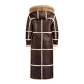 Women Full-Length Shearling with Fox Trim Hood
