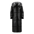 Women Full-Length Shearling with Fox Trim Hood