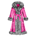 Long Rabbit Coat with Fox Trimming