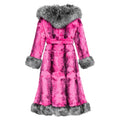 Long Rabbit Coat with Fox Trimming