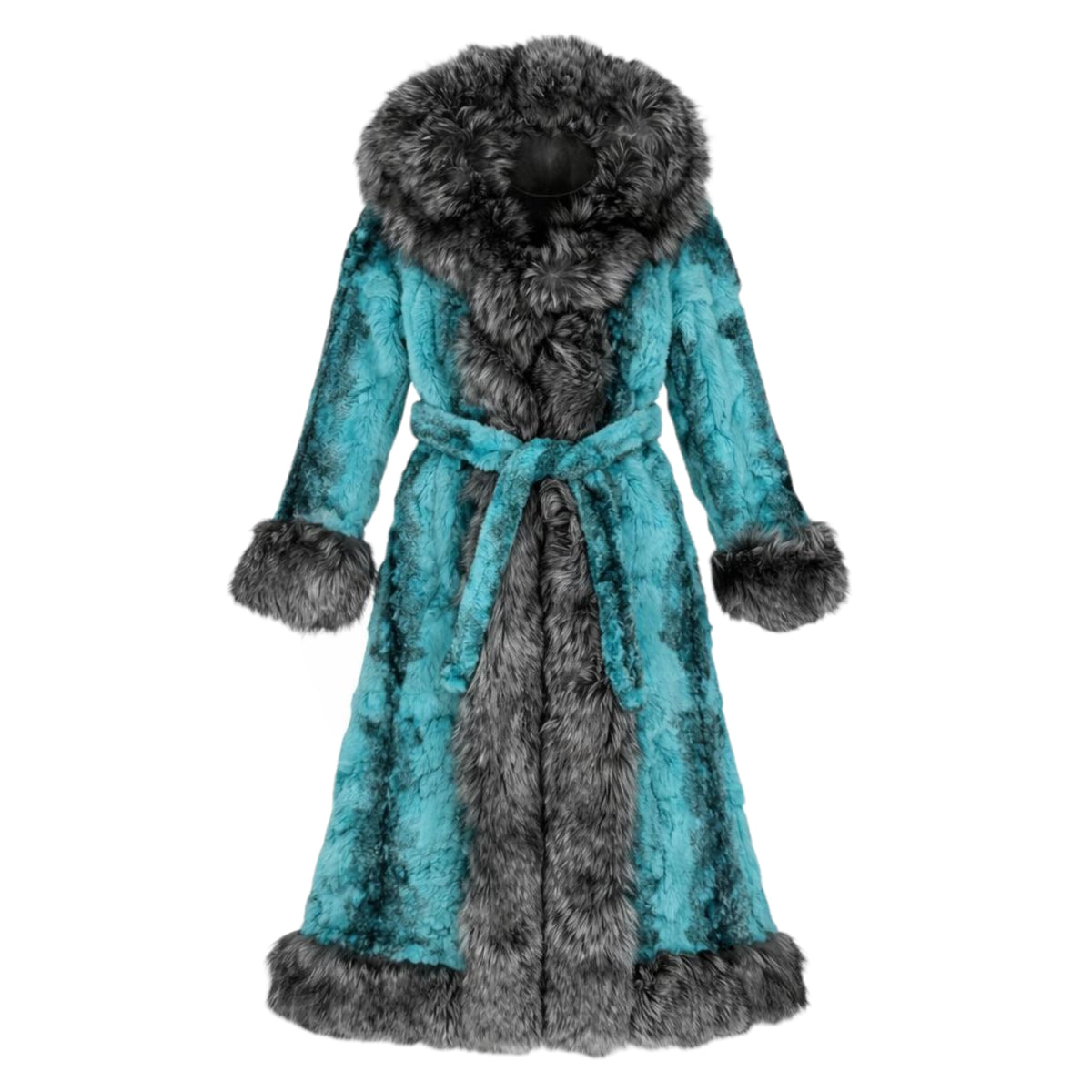 Long Rabbit Coat with Fox Trimming – Daniel's Leather
