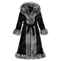 Long Rabbit Coat with Fox Trimming