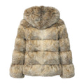 Layered Lynx Coat with Hood