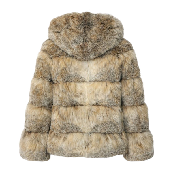 Layered Lynx Coat with Hood