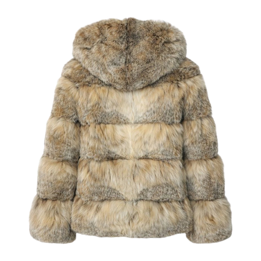 Layered Lynx Coat with Hood