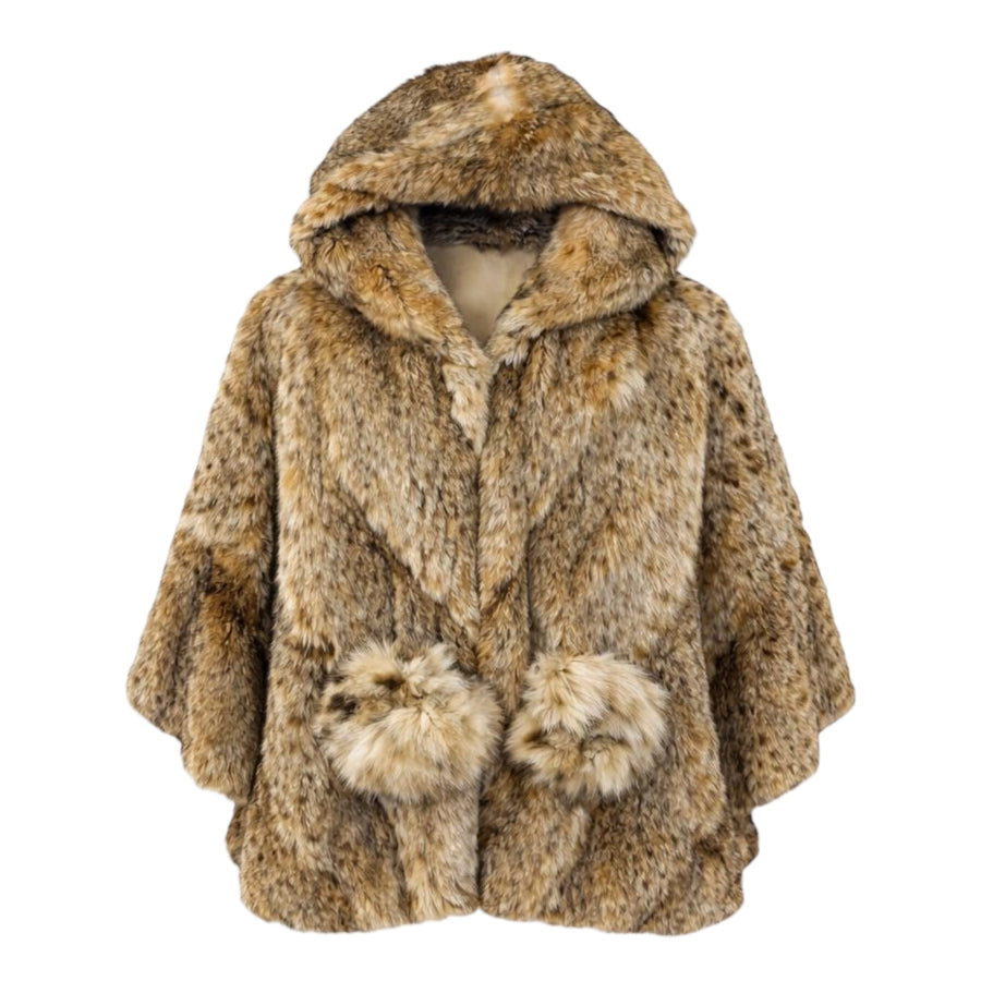 Cat Lynx Cape Designed Jacket With Hood