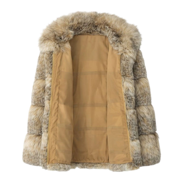 Layered Lynx Coat with Hood