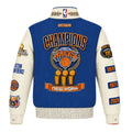 New York Knicks 2026 NBA Champions Wool & Leather Jacket (Pre-Order)