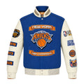 New York Knicks 2026 NBA Champions Wool & Leather Jacket (Pre-Order)
