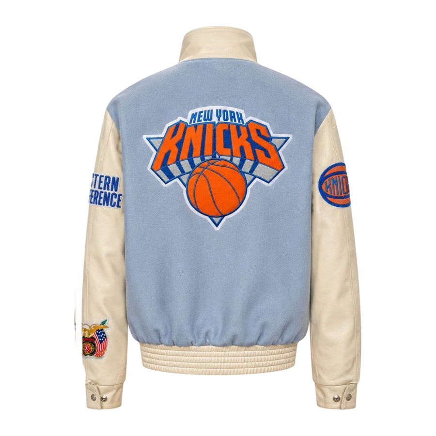 New York Knicks Wool & Leather Varsity Jacket