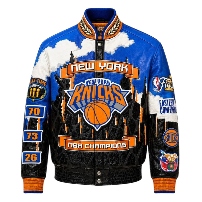 New York Knicks 2026 NBA Championship Genuine Leather Jacket (Pre-Order)