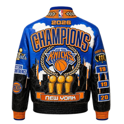 New York Knicks 2026 NBA Championship Genuine Leather Jacket (Pre-Order)