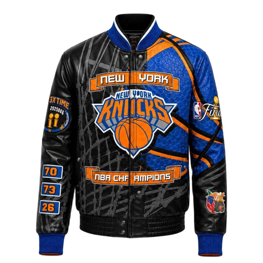 New York Knicks 2026 NBA Champions Vegan Leather Jacket (Pre-Order)