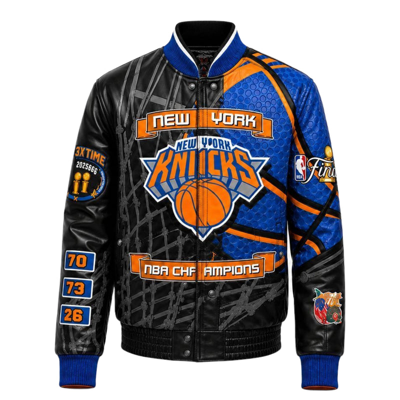 New York Knicks 2026 NBA Champions Vegan Leather Jacket (Pre-Order)