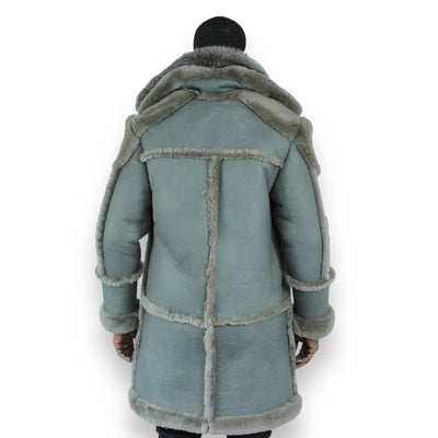Gray Shearling with Silver Fox Collar