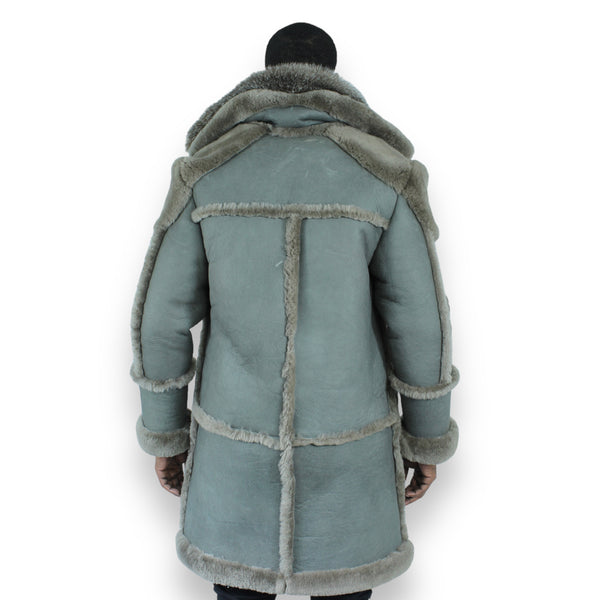 Gray Shearling with Silver Fox Collar