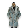 Gray Shearling with Silver Fox Collar