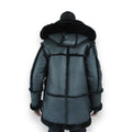 Black Reverse Panel Shearling with Hood