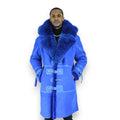 Blue Shearling with Collar and Hood