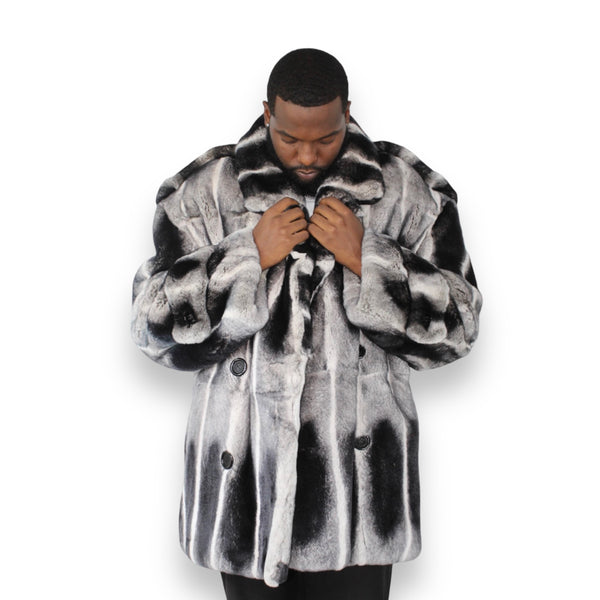 3/4 Rex Rabbit Double Breasted Coat