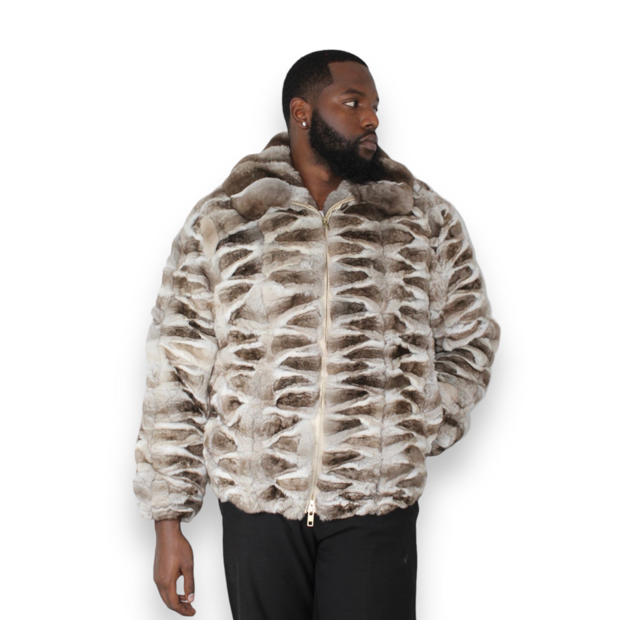 Natural Crosscut Chinchilla Bomber – Daniel's Leather