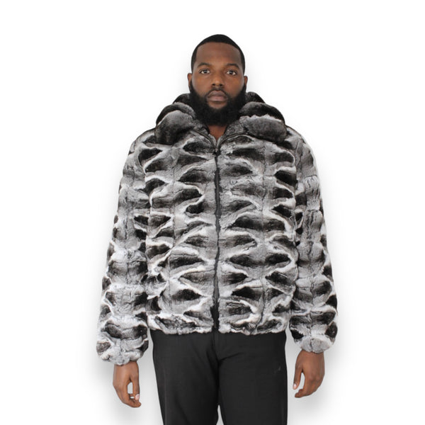 Natural Crosscut Chinchilla Bomber