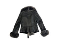 Leather Shearling with Long Fox Collar and Cuffs